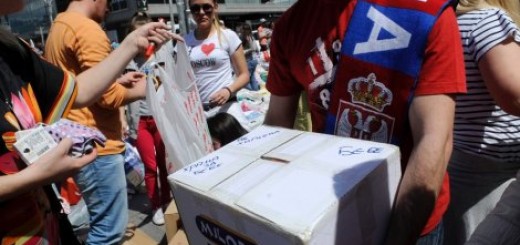 Punkt za prikupljanje pomoći u Skoplju