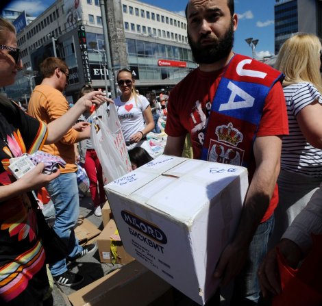 Punkt za prikupljanje pomoći u Skoplju