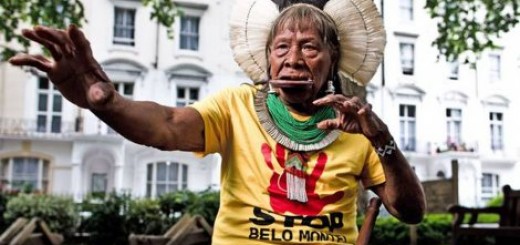 Poglavica Raoni Metuktire u Londonu