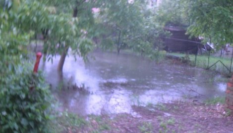 Kiša je padala sat vremena što je bilo dovoljno da se dvorište poplavi