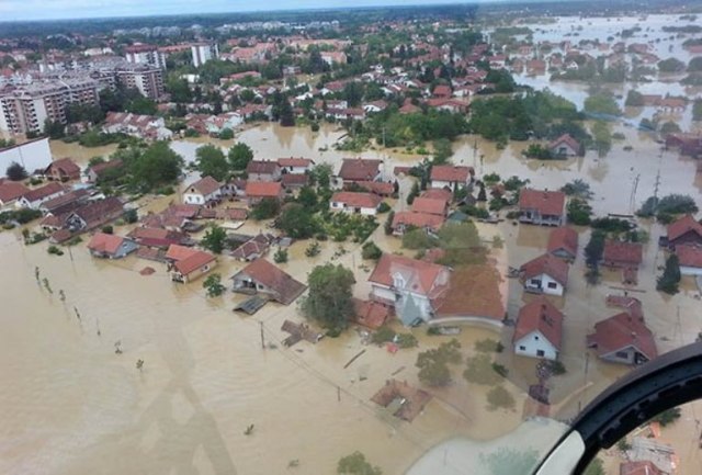 Obrenovac za vreme majskih poplava (Foto: MUP Srbije)